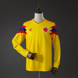 Camisa I Manga Longa Retrõ Seleção Colombia 90/91 Modelo Torcedor